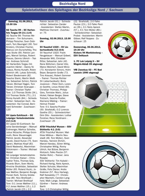 Leipziger Sportwoche - Fußball Zeitung - Ausgabe 10 vom 03.06.2013