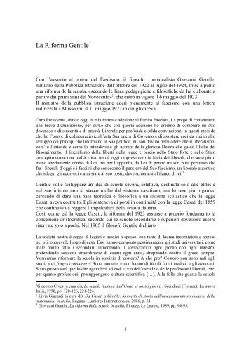 La riforma Gentile - Matematica