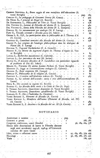 La filosofia di - Dipartimenti - Università Cattolica del Sacro Cuore