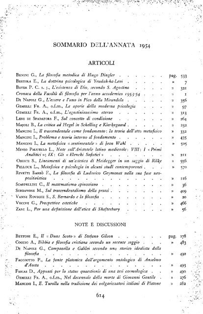 La filosofia di - Dipartimenti - Università Cattolica del Sacro Cuore