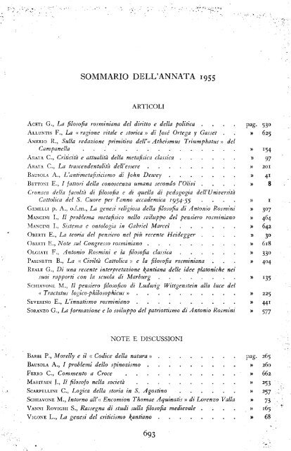 La filosofia di - Dipartimenti - Università Cattolica del Sacro Cuore