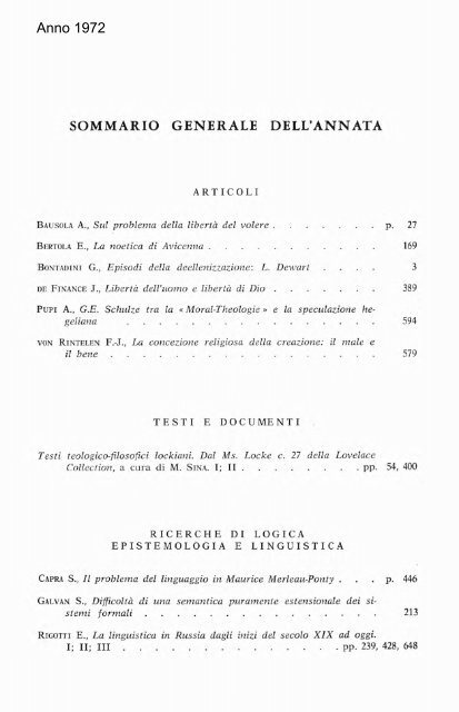 La filosofia di - Dipartimenti - Università Cattolica del Sacro Cuore