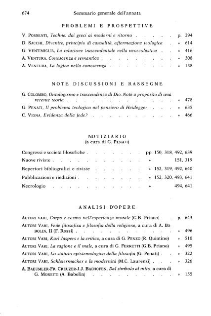 La filosofia di - Dipartimenti - Università Cattolica del Sacro Cuore