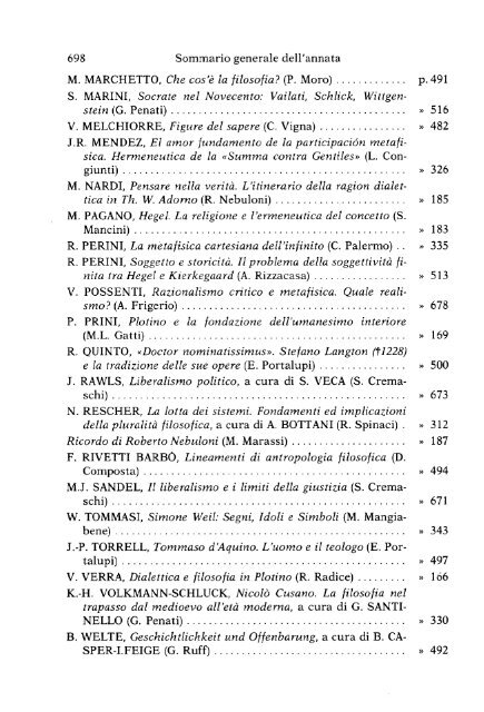 La filosofia di - Dipartimenti - Università Cattolica del Sacro Cuore