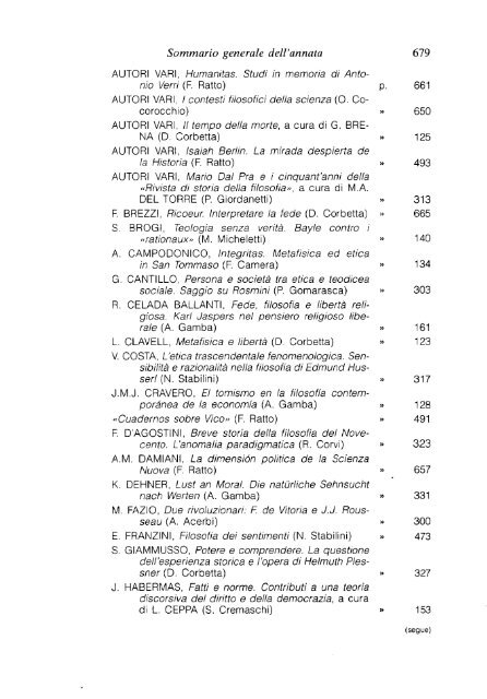 La filosofia di - Dipartimenti - Università Cattolica del Sacro Cuore