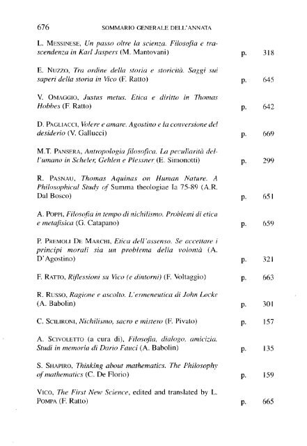 La filosofia di - Dipartimenti - Università Cattolica del Sacro Cuore