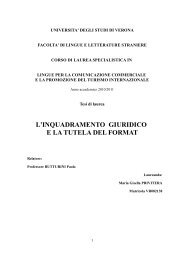 L'INQUADRAMENTO GIURIDICO E LA TUTELA DEL FORMAT