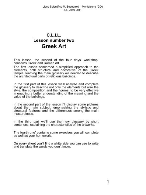 Lesson Number Two The Greek And Roman Architecture Lesson Number Two The Greek And Roman Architecture