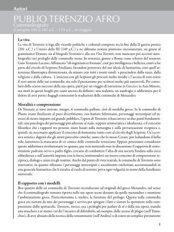 PUBLIO TERENZIO AFRO - Edizioni La Spiga