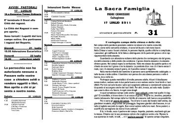 Download File - Benvenuti nel Sito della Parrocchia Sacra Famiglia ...