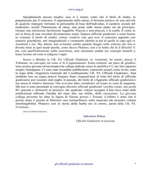 Salvatore Palese - ufficiale giudiziario su internet - UIUG
