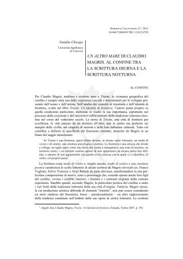 un altro mare di claudio magris. al confine tra la scrittura diurna e la ...