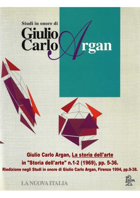 la storia dell'arte (1969) - Giulio Carlo Argan