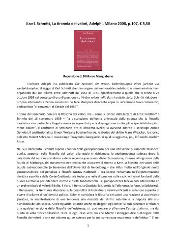 Recensione di Marco Mangiabene - PoliticaMente