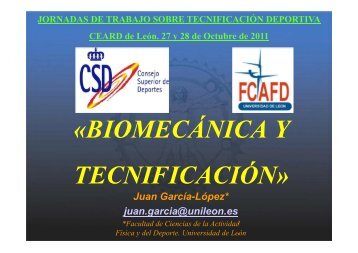 «BIOMECÁNICA Y TECNIFICACIÓN»