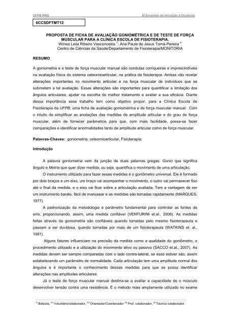 Ficha Avaliação Clinica, PDF, Fisioterapia