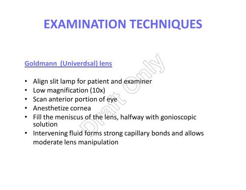 Gonioscopic Evaluation of the Anterior Chamber Angle