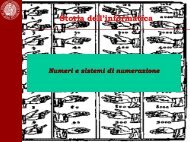 Numeri e sistemi di numerazione - Dipartimento di Scienze ...