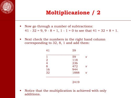 Numeri e sistemi di numerazione - Dipartimento di Scienze ...