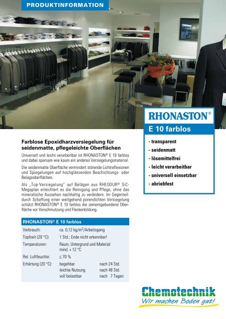 RHONASTON® E 10 farblos - Chemotechnik Abstatt GmbH