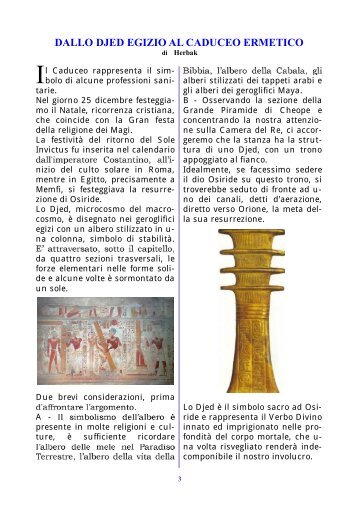 DALLO DJED EGIZIO AL CADUCEO ERMETICO - Sophia Arcanorum