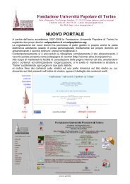 Fondazione Università Popolare di Torino NUOVO PORTALE