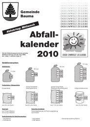 Abfall- kalender 2010 - in Bauma