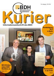 Kurier 9/10 2012 - BDH Bundesverband Rehabilitation