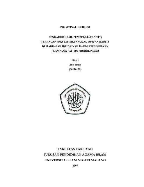 Contoh Skripsi Pendidikan Agama Islam Pdf – Berbagai Contoh