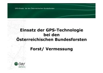 Einsatz der GPS-Technologie bei den Österreichischen ... - Eposa