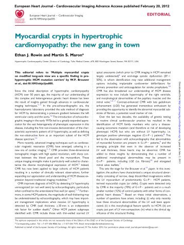 Myocardial crypts in hypertrophic cardiomyopathy: the new gang in ...