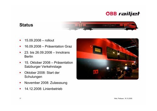 Projekt railjet - Regionale Schienen