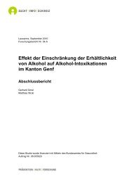 Effekt der Einschränkung der Erhältlichkeit von ... - Addiction Suisse