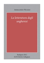 La letteratura degli ungheresi - ELTE Eötvös József Collegium