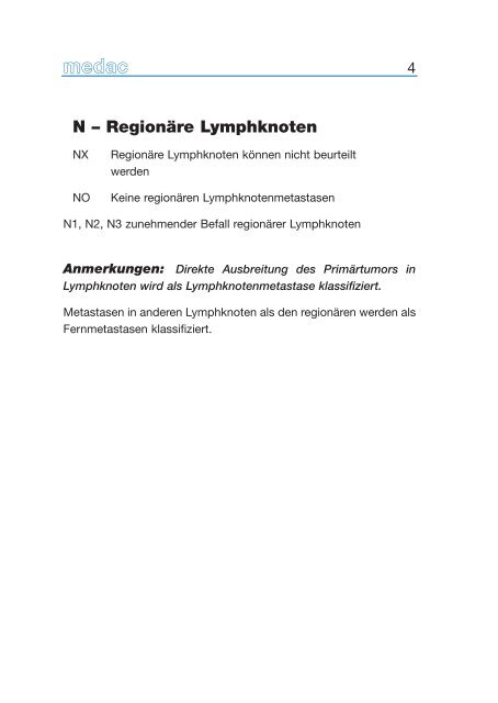 Klassifikation urologischer Tumoren und allgemeine ... - medac GmbH