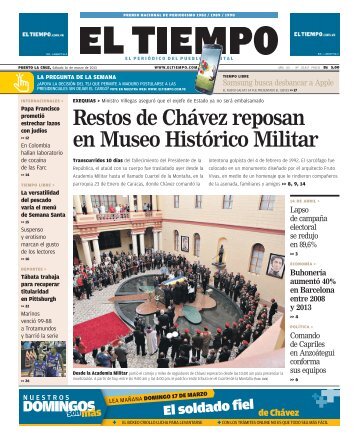 Restos de Chávez reposan en Museo Histórico Militar - El Tiempo