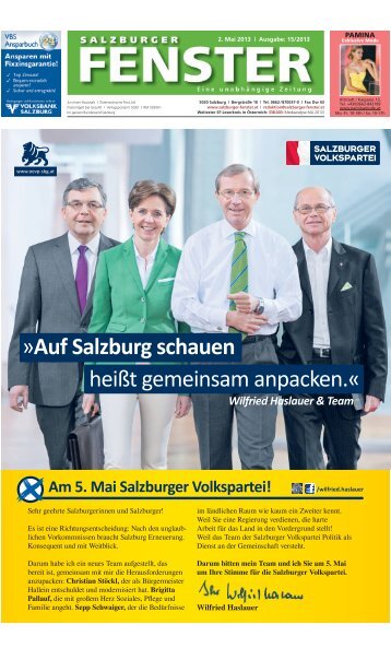 Auf Salzburg schauen heißt gemeinsam anpacken.« - Salzburger ...