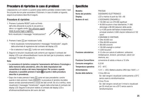 PW-E520 Operation-Manual IT - Sharp