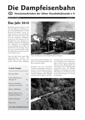 Ausgabe 1/2011 - Die Ulmer Eisenbahnfreunde