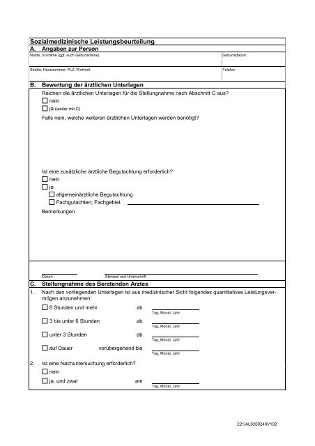 Sozialmedizinische Leistungsbeurteilung - SVLFG