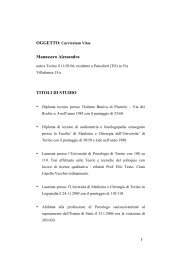 OGGETTO: Curriculum Vitae - Studiocastellazzi
