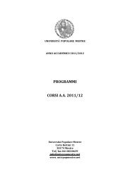 PROGRAMMI CORSI A.A. 2011/12 - Università Popolare Mestre