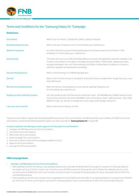 Terms and Conditions for the “Samsung Galaxy S4 “Campaign