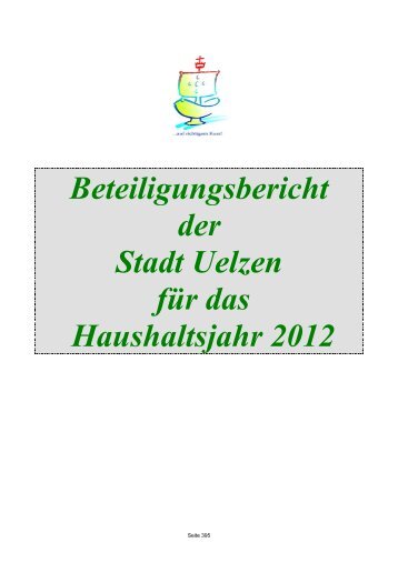 Beteiligungsbericht der Stadt Uelzen für das Haushaltsjahr 2012