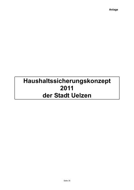 Haushaltsplan 2011 der Stadt Uelzen (pdf 12,98