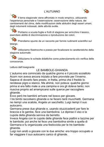 L'AUTUNNO LE BAMBOLE-GHIANDA L'autunno ... - Teca Didattica