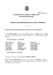 COMUNE DI CASTELL'ARQUATO Provincia di Piacenza