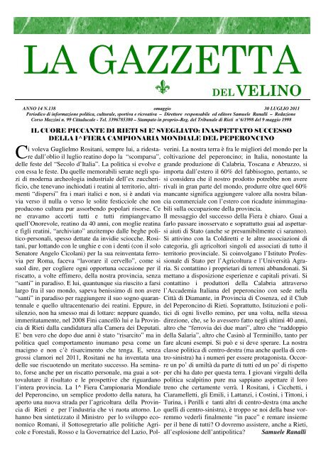 La Gazzetta Del Velino