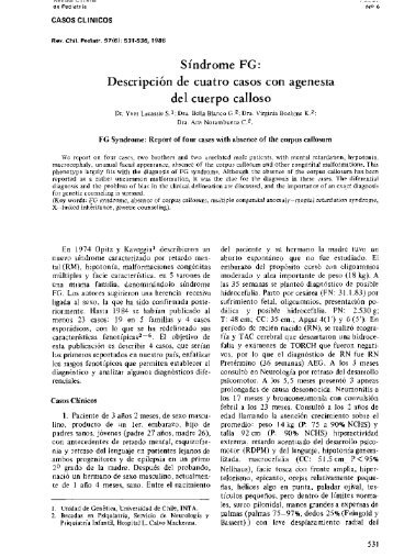 Sindrome FG: Descripcion de cuatro casos con agenesia ... - SciELO