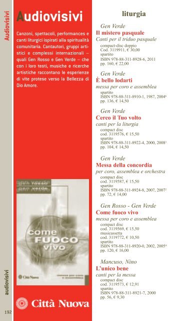 2012CATALOGO - Città Nuova Editrice